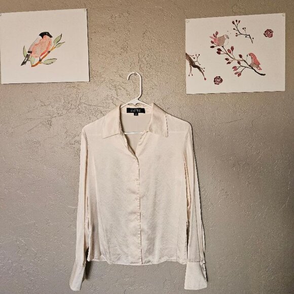 KASPER Off-White 100% Silk Blouse Size 6 - Picture 1 of 5